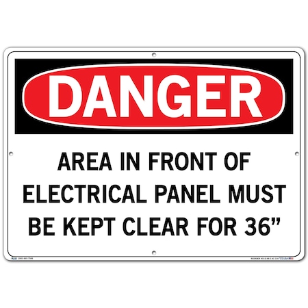 Vestil Sign, Danger, 20.5x14.5", Alum Comp, .130, SI-D-48-E-AC-130 SI-D-48-E-AC-130